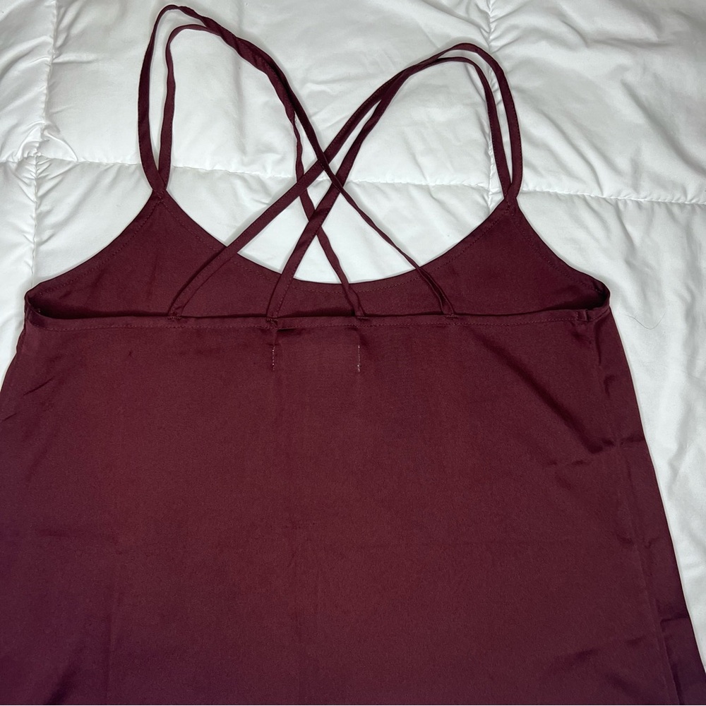 Abercrombie & Fitch Burgundy Strap Tank Top